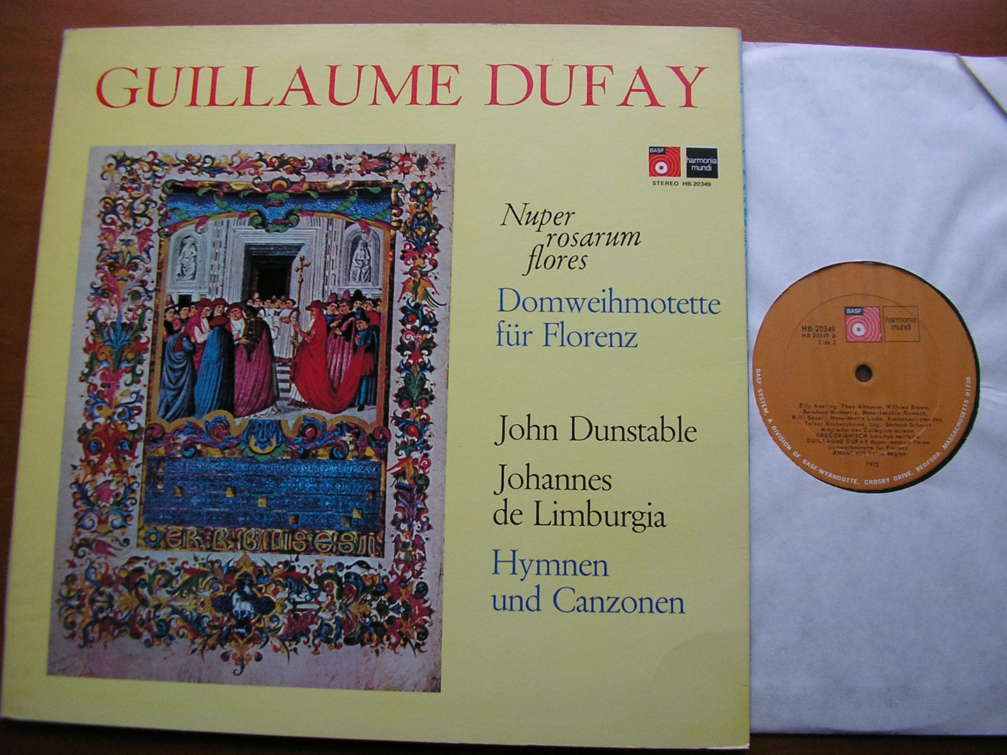 DUFAY / DUNSTABLE / JOHANNES DE LIMBURGIA: CHORAL WORKS     SOLOISTS / COLLEGIUM AUREUM / LINDE     HB 20349