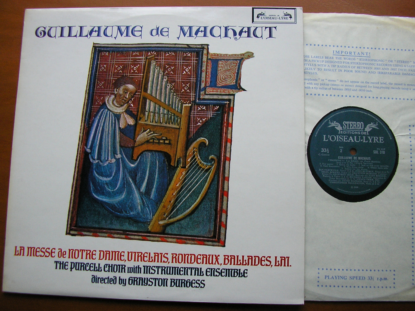 GUILLAME DE MACHAUT: LA MESSE DE NOTRE DAME / VIRELAIS / RONDEAUX / BALLADES    SOLOISTS / PURCELL CHOIR & ENSEMBLE / BURGESS    SOL 310
