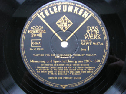 MINNESANG & SPRUCHDICHTUNG 1200-1320     STUDIO OF EARLY MUSIC / BINKLEY     SAWT 9487