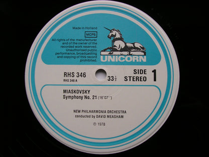 MIASKOVSKY: SYMPHONY No. 2 / KABALEVSKY: SYMPHONY No. 21     MEASHAM / NEW PHILHARMONIA     RHS 346