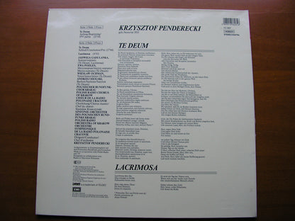 PENDERECKI: TE DEUM / LACRIMOSA     SOLOISTS / POLISH RADIO CHORUS & ORCHESTREA OF KRAKOW / PENDERECKI    1436231