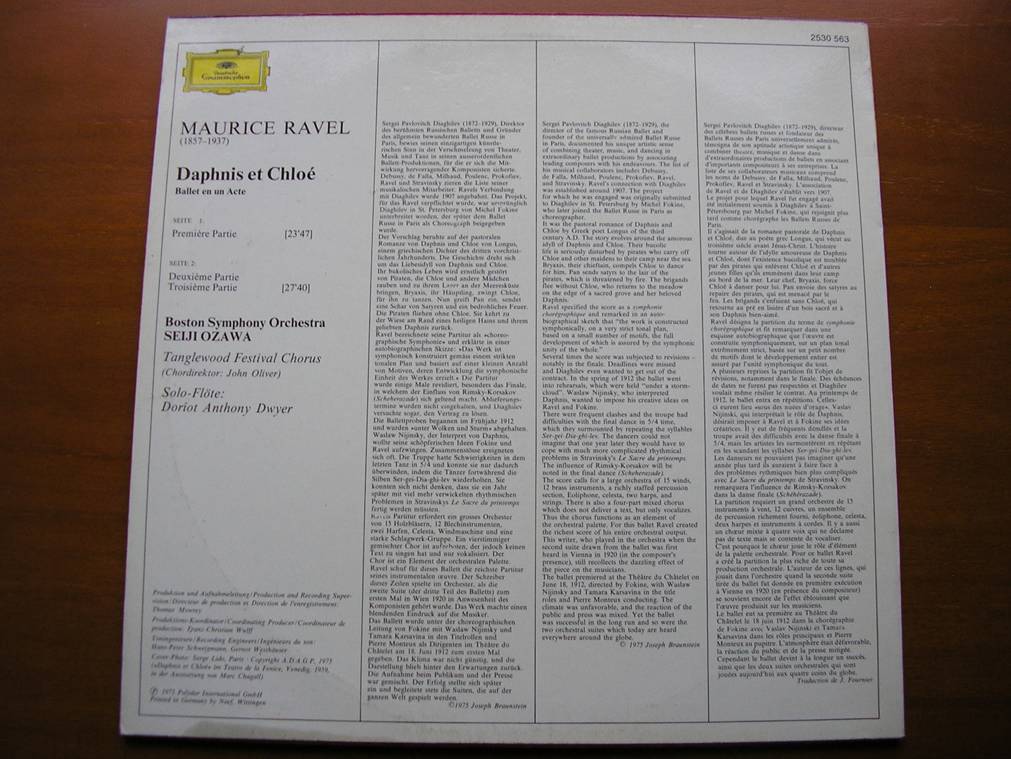 RAVEL: DAPHNIS & CHLOE      OZAWA / BOSTON SYMPHONY     2530 563