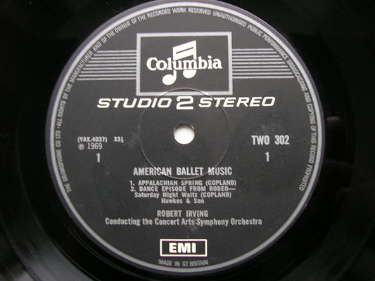AMERICAN BALLET MUSIC   COPLAND: APPALACHIAN SPRING / RODEO / BERNSTEIN: FANCY FREE      CONCERT ARTS ORCHESTRA / IRVING     TWO 302