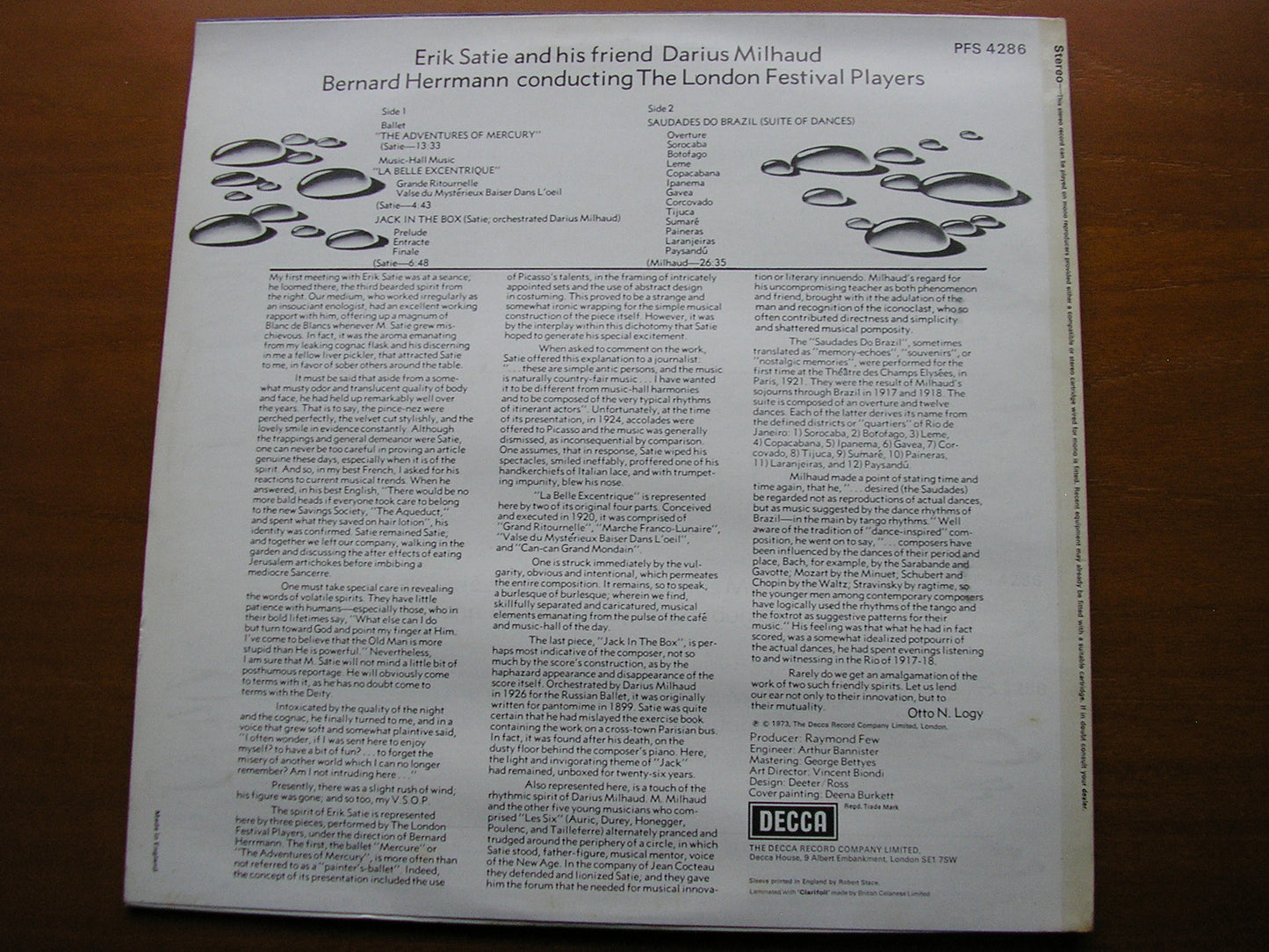 SATIE & MILHAUD: BALLET MUSIC     BERNARD HERRMANN / LONDON FESTIVAL PLAYERS     PFS 4286