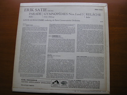 SATIE: RELACHE / PARADE / GYMNOPEDIES 1 & 3      AURIACOMBE / PARIS CONSERVATOIRE     ASD 2369