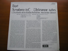 BIZET: L'ARLESIENNE Suites / SYMPHONY in C   GIBSON / SUISSE ROMANDE   SXL 6350