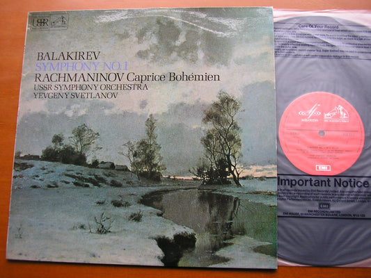 BALAKIREV: SYMPHONY No. 1 / RACHMANINOV: CAPRICE BOHEMIEN      USSR SYMPHONY / SVETLANOV     ASD 3315