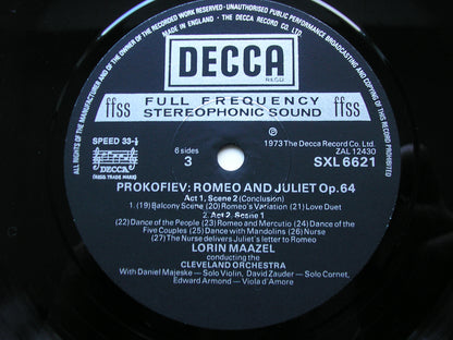 PROKOFIEV: ROMEO & JULIET  Complete Ballet    MAAZEL / CLEVELAND   SXL 6620 / 2