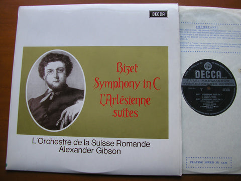 BIZET: L'ARLESIENNE Suites / SYMPHONY in C   GIBSON / SUISSE ROMANDE   SXL 6350