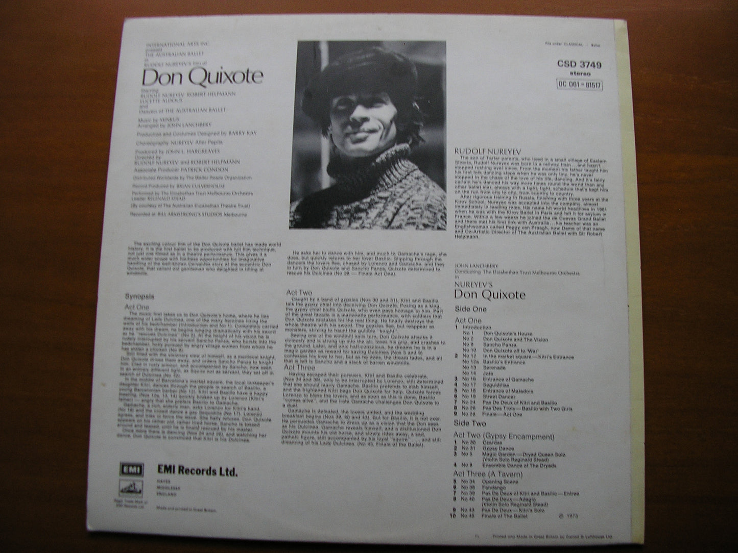 MINKUS: DON QUIXOTE complete ballet      LANCHBERY / ELIZABETHAN TRUST ORCHESTRA     CSD 3749