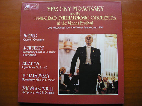 MRAVINSKY AT THE 1978 VIENNA FESTIVAL: SHOSTAKOVICH / SCHUBERT / BRAHMS / TCHAIKOVSKY      LENINGRAD PHILHARMONIC / YEVGENY MRAVINSKY     SLS 5212