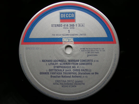 RACHMANINOV: PIANO CONCERTO No. 2 / LITOLFF: SCHERZO / ADDINSELL: WARSAW CONCERTO    ORTIZ / ROYAL PHILHARMONIC / ATZMON   414 348