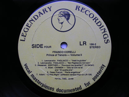 FRANCO CORELLI - PRINCE OF TENORS Volume 2     OPERA ARIAS / SONGS       LR 198-2