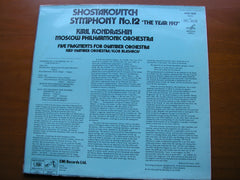 SHOSTAKOVICH: SYMPHONY No. 12 The Year 1917 / FIVE FRAGMENTS Op.42    KONDRASHIN / MOSCOW PHILHARMONIC      ASD 3520