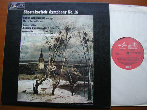 SHOSTAKOVICH: SYMPHONY No. 14     VISHNEVSKAYA / RESHETIN / MOSCOW PHILHARMONIC / ROSTROPOVICH      ASD 3090