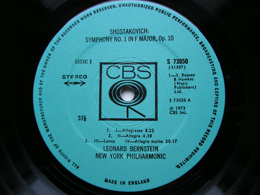 SHOSTAKOVICH: SYMPHONIES Nos. 1 & 9      BERNSTEIN / NEW YORK PHILHARMONIC    73050