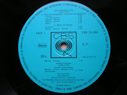LULLY: MUSIC FOR TRUMPETS, DRUMS & OBOES / XERXES ballet music / CAMPRA: Ballet Music     MALGOIRE / LA GRANDE ECURIE ET LA CHAMBRE DU ROI     75589