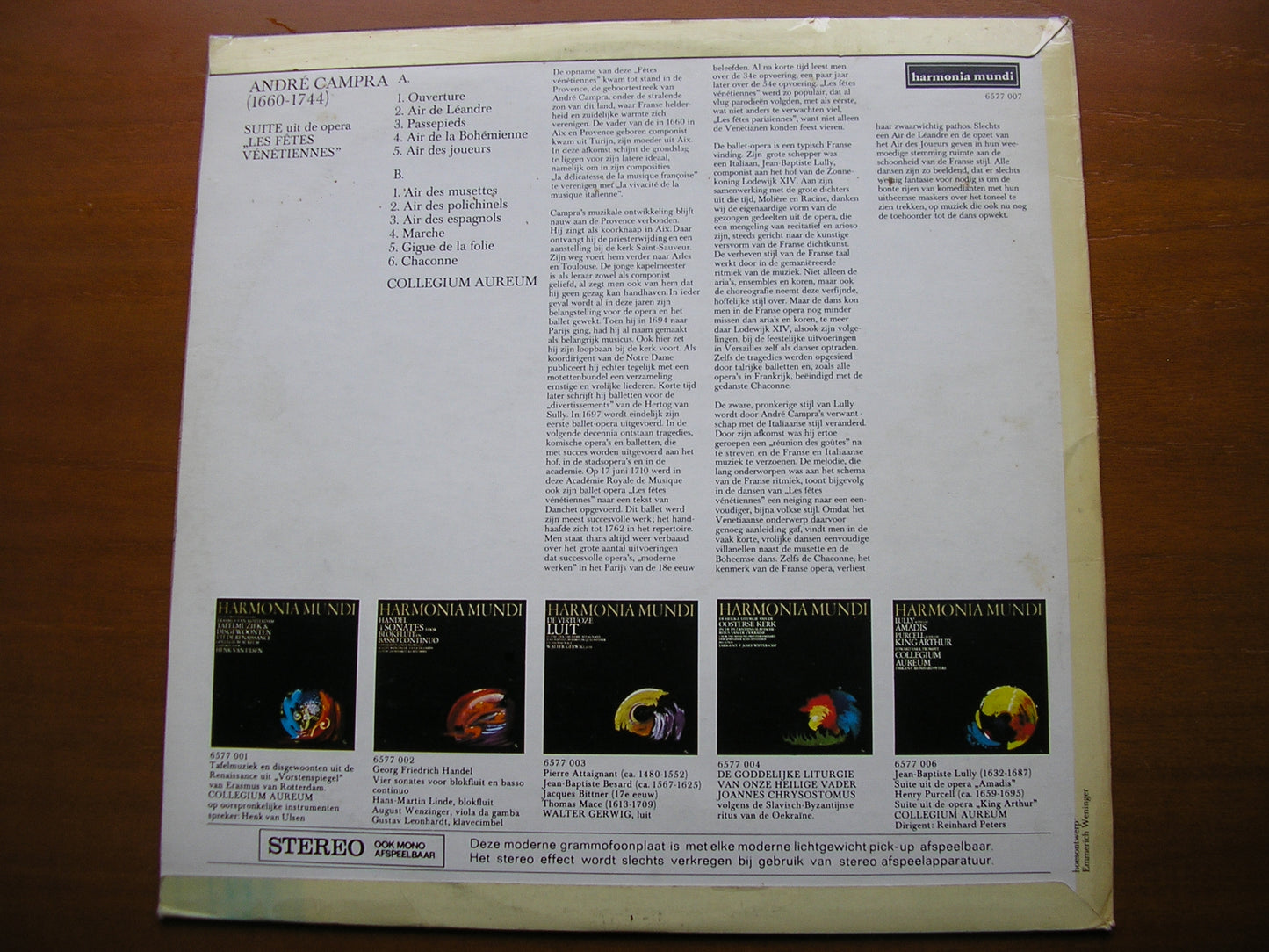 CAMPRA: LES FETES VENETIENNES  (1710)     COLLEGIUM AUREUM      6577 007