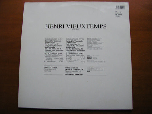 VIEUXTEMPS: CELLO CONCERTOS Nos. 1 & 2    HEINRICH SCHIFF / STUTTGART RADIO SYMPHONY / MARRINER     27 0550