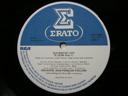 LULLY: TE DEUM     SOLOISTS / JEAN-FRANCOIS PAILLARD  ORCHESTRA      STU 70927