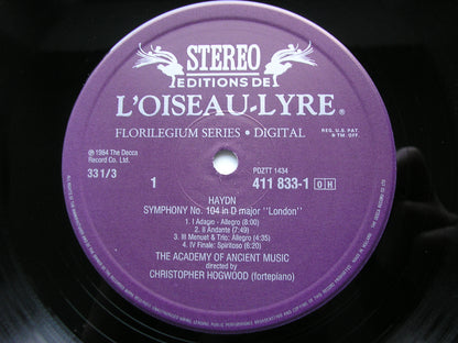 HAYDN: SYMPHONIES Nos. 100 'Military' & 104 'London'     THE ACADEMY OF ANCIENT MUSIC / HOGWOOD    411 833