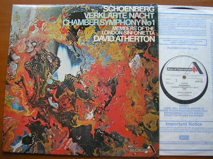 SCHOENBERG: VERKLARTE NACHT / CHAMBER SYMPHONY No. 1      ATHERTON / LONDON SINFONIETTA     SDD 519
