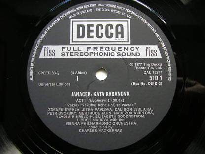 JANACEK: KATYA KABANOVA     SODERSTROM / DORSKY / VIENNA PHILHARMONIC / MACKERRAS     2LP      D51D2