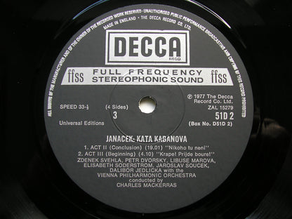 JANACEK: KATYA KABANOVA     SODERSTROM / DORSKY / VIENNA PHILHARMONIC / MACKERRAS     2LP      D51D2