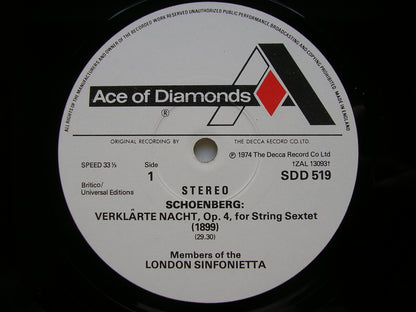 SCHOENBERG: VERKLARTE NACHT / CHAMBER SYMPHONY No. 1      ATHERTON / LONDON SINFONIETTA     SDD 519