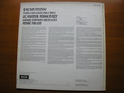 RACHMANINOV: PIANO CONCERTOS Nos. 1 & 2    ASHKENAZY / LONDON SYMPHONY / PREVIN    SXL 6554