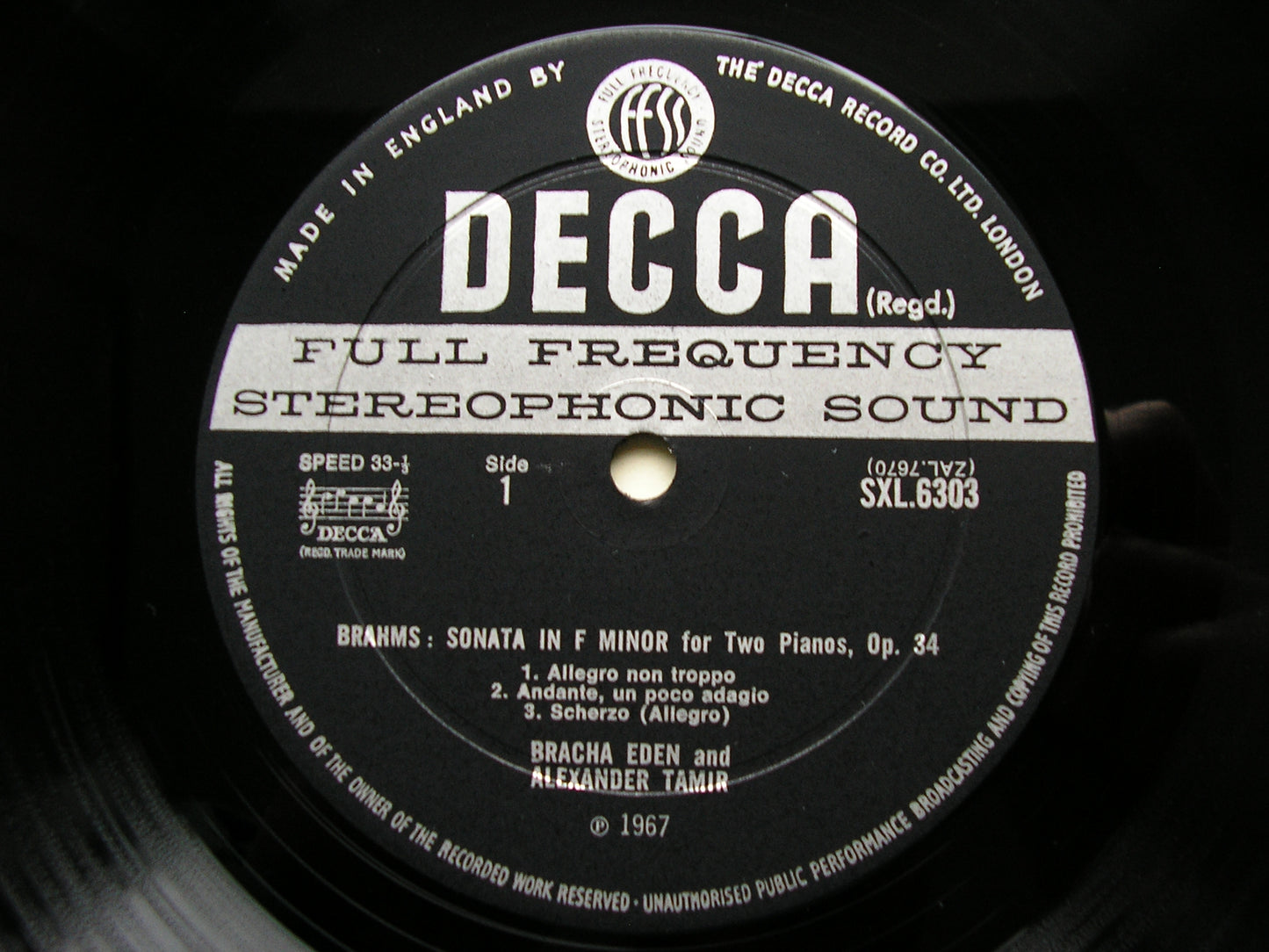 SXL 6303  BRAHMS: SONATA FOR TWO PIANOS / SAINT-SAENS: VARIATIONS      EDEN & TAMIR    ED2