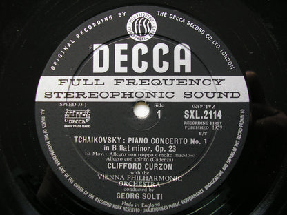 TCHAIKOVSKY: PIANO CONCERTO     CURZON / VIENNA PHILHARMONIC / SOLTI    SXL 2114