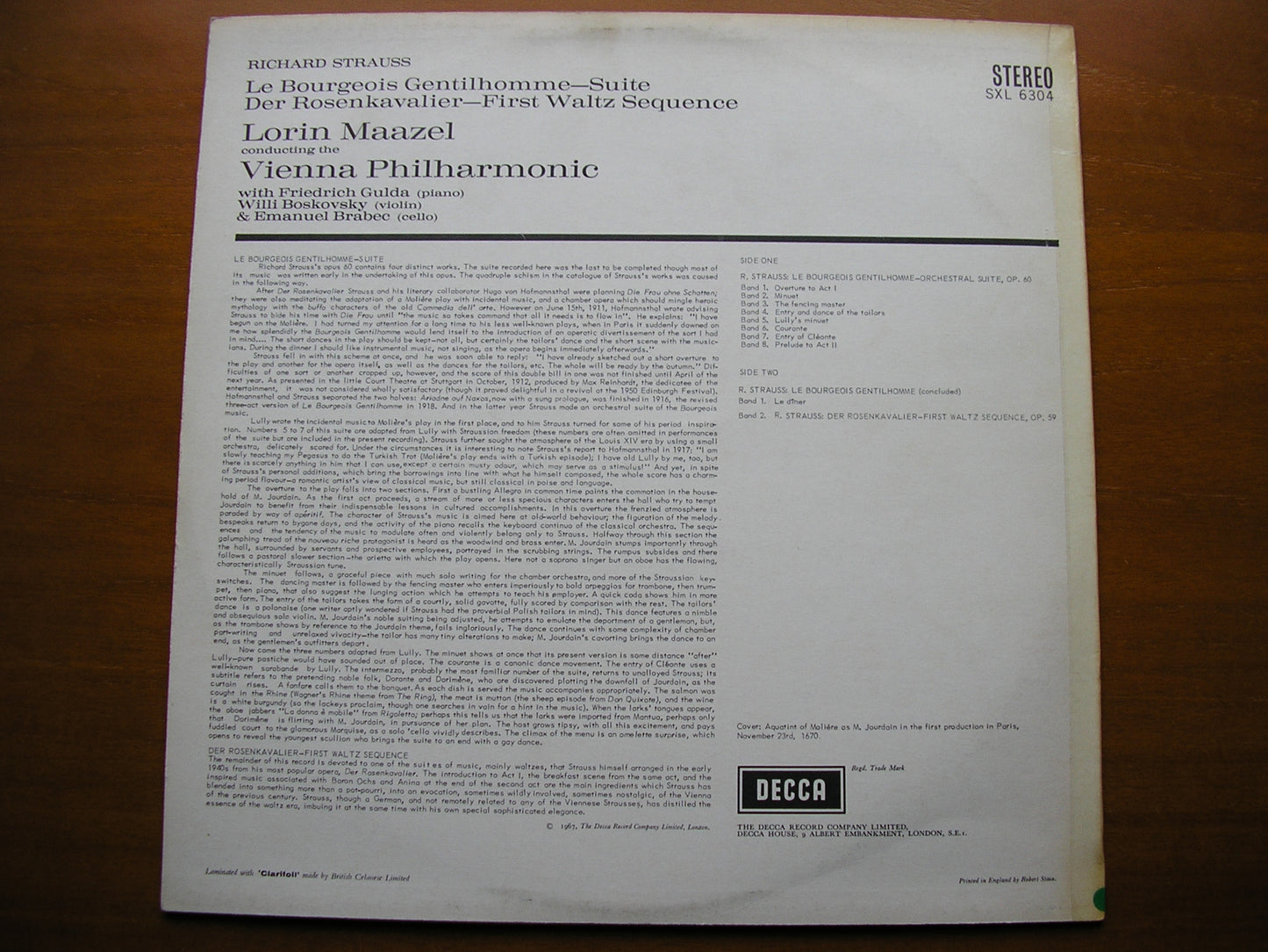 SXL 6304  STRAUSS: LE BOURGEOISE GENTILHOMME / DER ROSENKAVALIER: FIRST WALTZ SEQUENCE      MAAZEL / VIENNA PHILHARMONIC    ED2