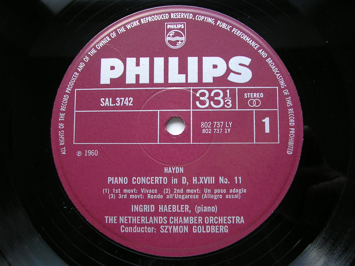 HAYDN: PIANO CONCERTO No. 11 / SONATA in E / VARIATIONS      HAEBLER / NETHERLANDS CHAMBER ORCHESTRA / GOLDBERG     SAL 3742