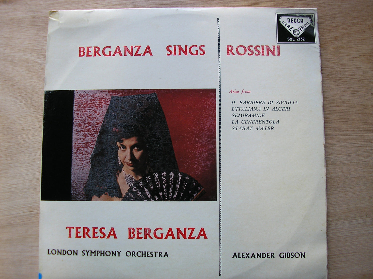 BERGANZA SINGS ROSSINI: OPERA ARIAS / STABAT MATER     BERGANZA / LONDON SYMPHONY / GIBSON    SXL 2132