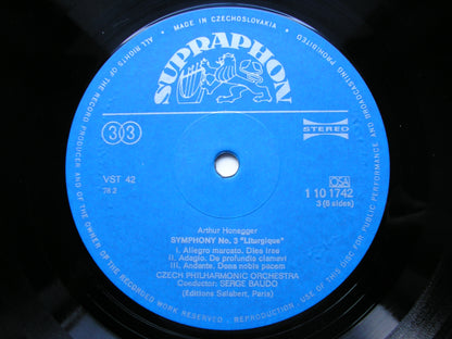 HONEGGER: THE FIVE SYMPHONIES / PACIFIC 231 / PASTORALE D'ETE / CHANT DE JOIE     BAUDO / CZECH PHILHARMONIC     3LP    110 1741-3