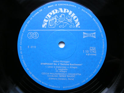 HONEGGER: THE FIVE SYMPHONIES / PACIFIC 231 / PASTORALE D'ETE / CHANT DE JOIE     BAUDO / CZECH PHILHARMONIC     3LP    110 1741-3