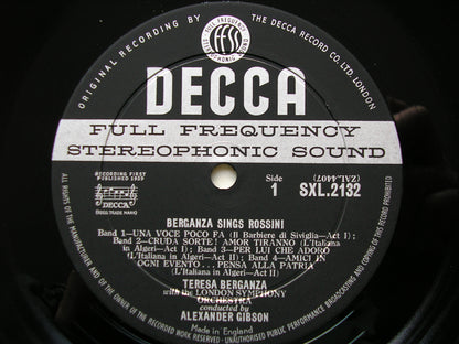 BERGANZA SINGS ROSSINI: OPERA ARIAS / STABAT MATER     BERGANZA / LONDON SYMPHONY / GIBSON    SXL 2132