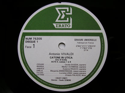 VIVALDI: IL CATONE IN UTICA  (1735)     SOLOISTS / I SOLOISTI VENETI / SCIMONE   2LP    NUM 75204