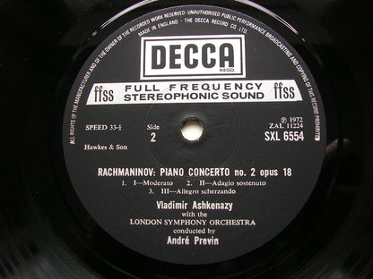 RACHMANINOV: PIANO CONCERTOS Nos. 1 & 2    ASHKENAZY / LONDON SYMPHONY / PREVIN    SXL 6554