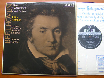 BEETHOVEN: PIANO CONCERTO No. 1 / CHORAL FANTASIA  JULIUS  KATCHEN / LONDON SYMPHONY / GAMBA   SXL 6189