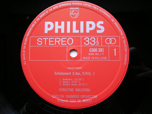 HAYDN: CELLO CONCERTOS in  C  &  D      WALEVSKA / ENGLISH CHAMBER ORCHESTRA / DE WAART     6500 381