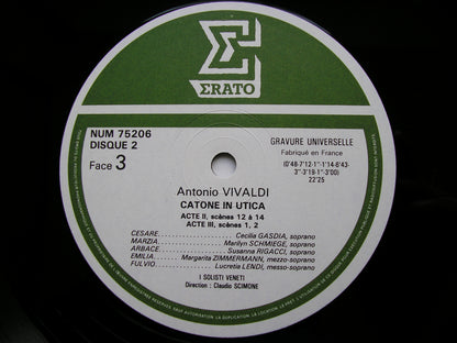 VIVALDI: IL CATONE IN UTICA  (1735)     SOLOISTS / I SOLOISTI VENETI / SCIMONE   2LP    NUM 75204