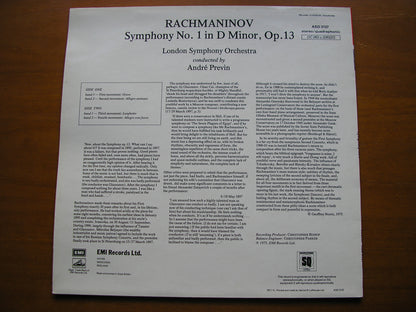 RACHMANINOV: SYMPHONY No. 1       PREVIN / LONDON SYMPHONY     ASD 3137