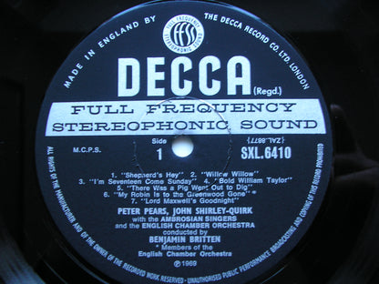 SXL 6410 SALUTE TO PERCY GRAINGER      PEARS / SHIRLEY-QUIRK / BRITTEN / TUNNARD      ED3