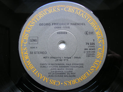 HANDEL: XERXES (1738)      SOLOISTS / LA GRANDE ECURIE ET LA CHAMBRE DU ROY / MALGOIRE    3LP    79325                  3LP