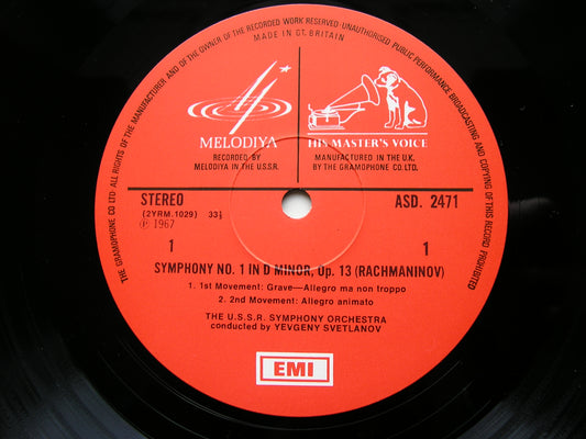 RACHMANINOV: SYMPHONY No. 1        SVETLANOV / USSR SYMPHONY       ASD 2471