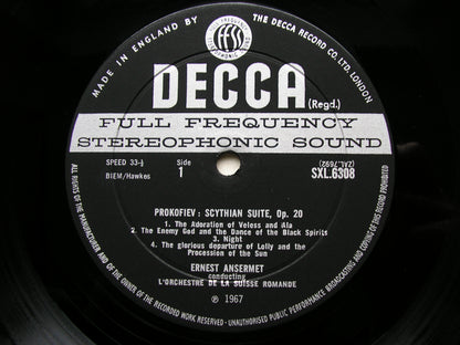 SXL 6308 PROKOFIEV: SCYTHIAN SUITE / THE PRODIGAL SON ballet music    ANSERMET / SUISSE ROMANDE    ED2