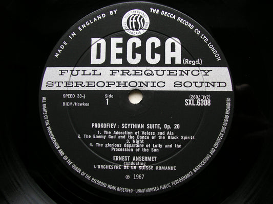 SXL 6308 PROKOFIEV: SCYTHIAN SUITE / THE PRODIGAL SON ballet music    ANSERMET / SUISSE ROMANDE    ED2