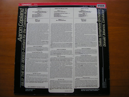 COPLAND: BILLY THE KID / RODEO / FANFARE FOR THE COMMON MAN     DALLAS SYMPHONY / JOHANOS   TV 334 169